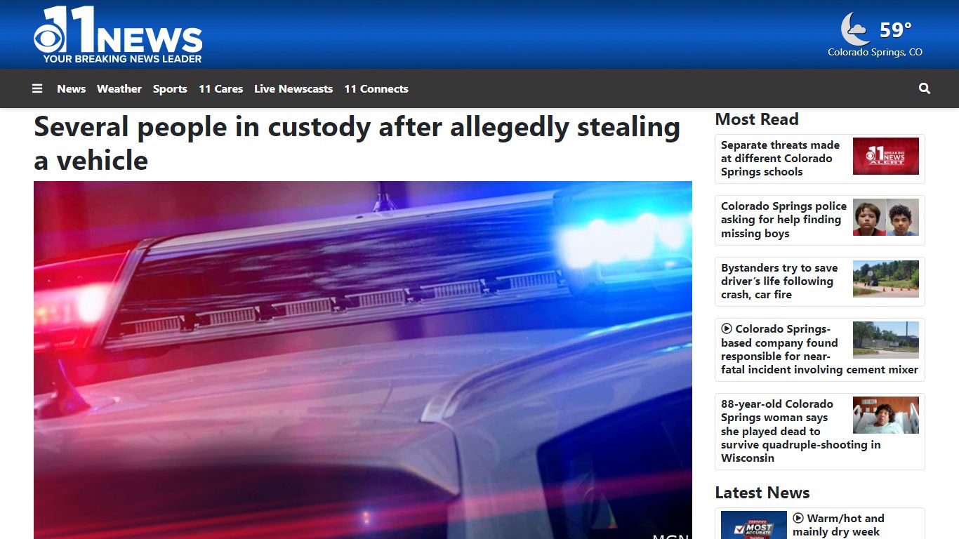 Several people in custody after allegedly stealing a vehicle